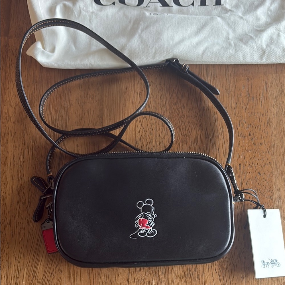 CoachxDisney Black and Red Crossbody Bag with Mickey Design, brand new